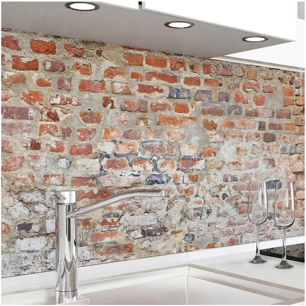 danario Küchenrückwand Folie selbstklebend - Matt - Spritzschutz Küche - versteift & robust