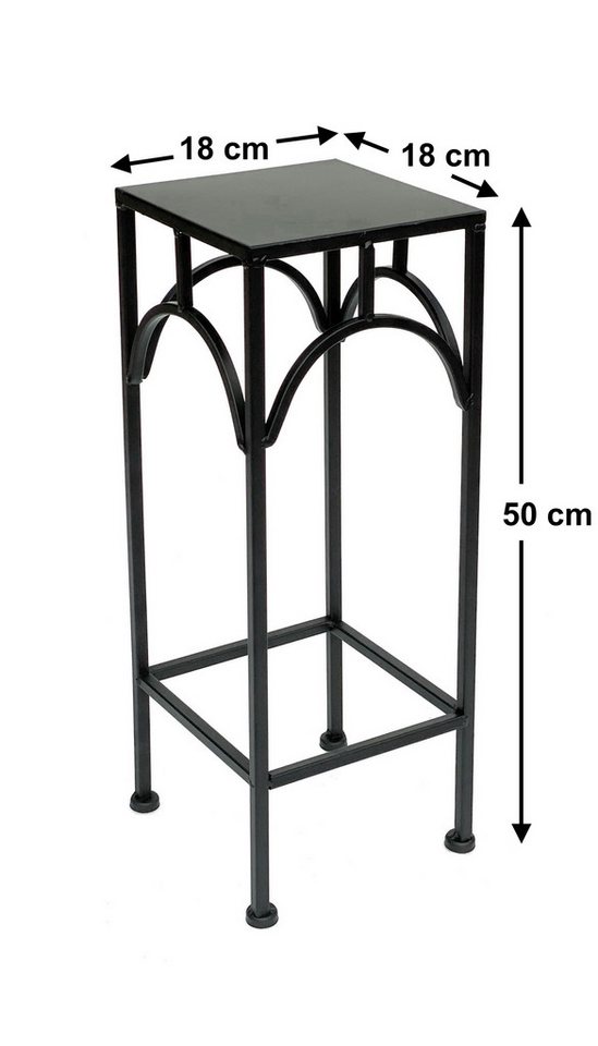 DanDiBo Blumenhocker Metall Schwarz Eckig 50 cm Blumenständer 96132 S Beistelltisch – Bild 2 von 5