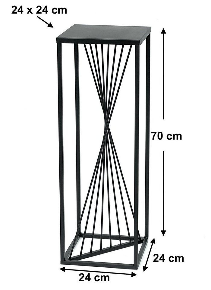 DanDiBo Blumenhocker Metall Schwarz Eckig Blumenhocker Beistelltisch Design – Bild 2 von 5
