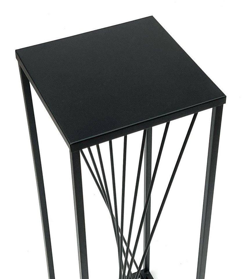 DanDiBo Blumenhocker Metall Schwarz Eckig Blumenhocker Beistelltisch Design – Bild 3 von 5