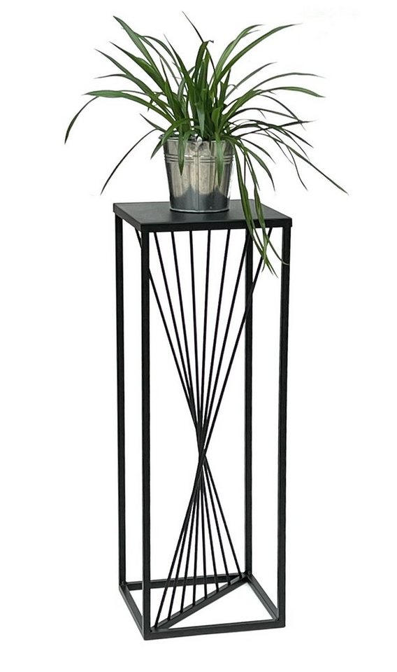 DanDiBo Blumenhocker Metall Schwarz Eckig Blumenhocker Beistelltisch Design – Bild 5 von 5