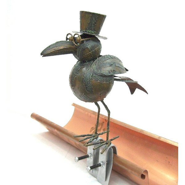 DanDiBo Gartenfigur Rabe Metall 30 cm Dachschmuck Dachrinne Dachrinnenfigur, Dachfigur Rinnenfigur