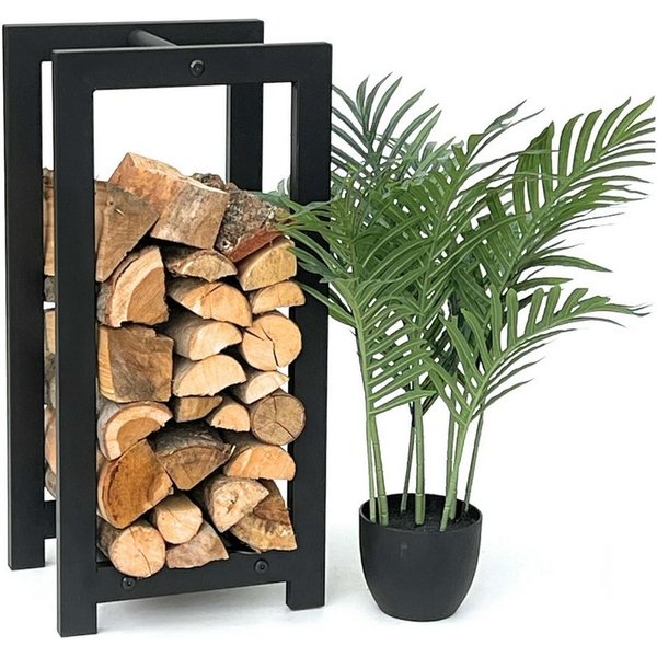 DanDiBo Kaminholzregal Metall Schwarz Stehend Kaminholzständer Kaminholzhalter, praktische Holzlagerung