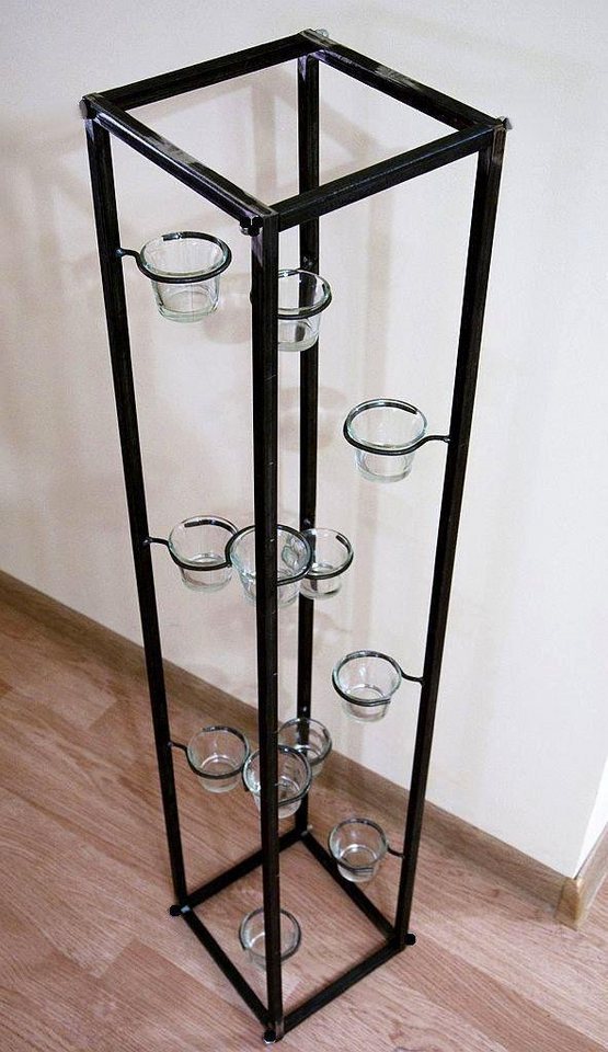 DanDiBo Teelichthalter Lichtsäule Teelichthalter 100 cm Teelicht Ständer für 12 Teelichter, Kerzenhalter pulverbeschichtet – Bild 3 von 5