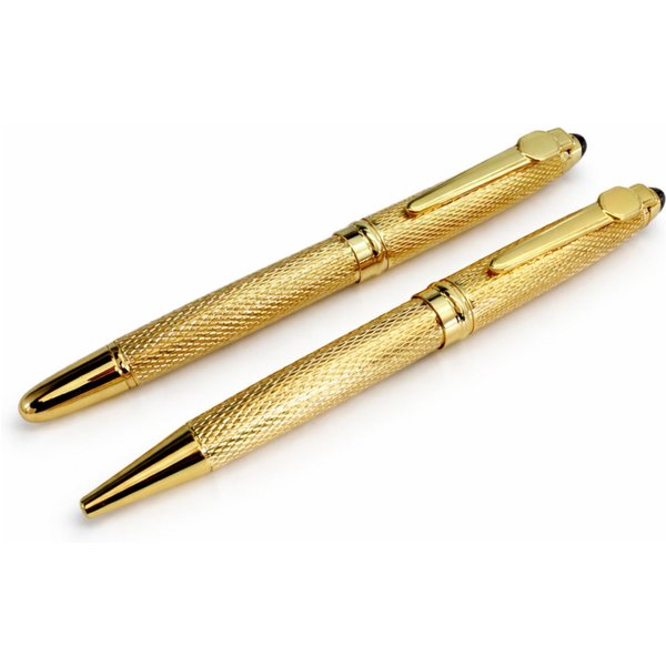 Dany Marcus Tintenroller Premium Stifte-Set Gold Kugelschreiber & Tintenroller, (Set, Tintenroller, Kugelschreiber, Geschenkbox), inklusive Geschenkbox, Fein gr