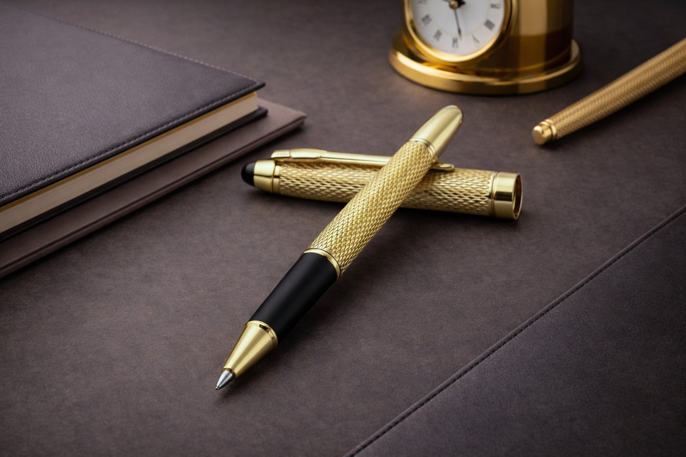 Dany Marcus Tintenroller Premium Stifte-Set Gold Kugelschreiber & Tintenroller, (Set, Tintenroller, Kugelschreiber, Geschenkbox), inklusive Geschenkbox, Fein gr – Bild 3 von 5