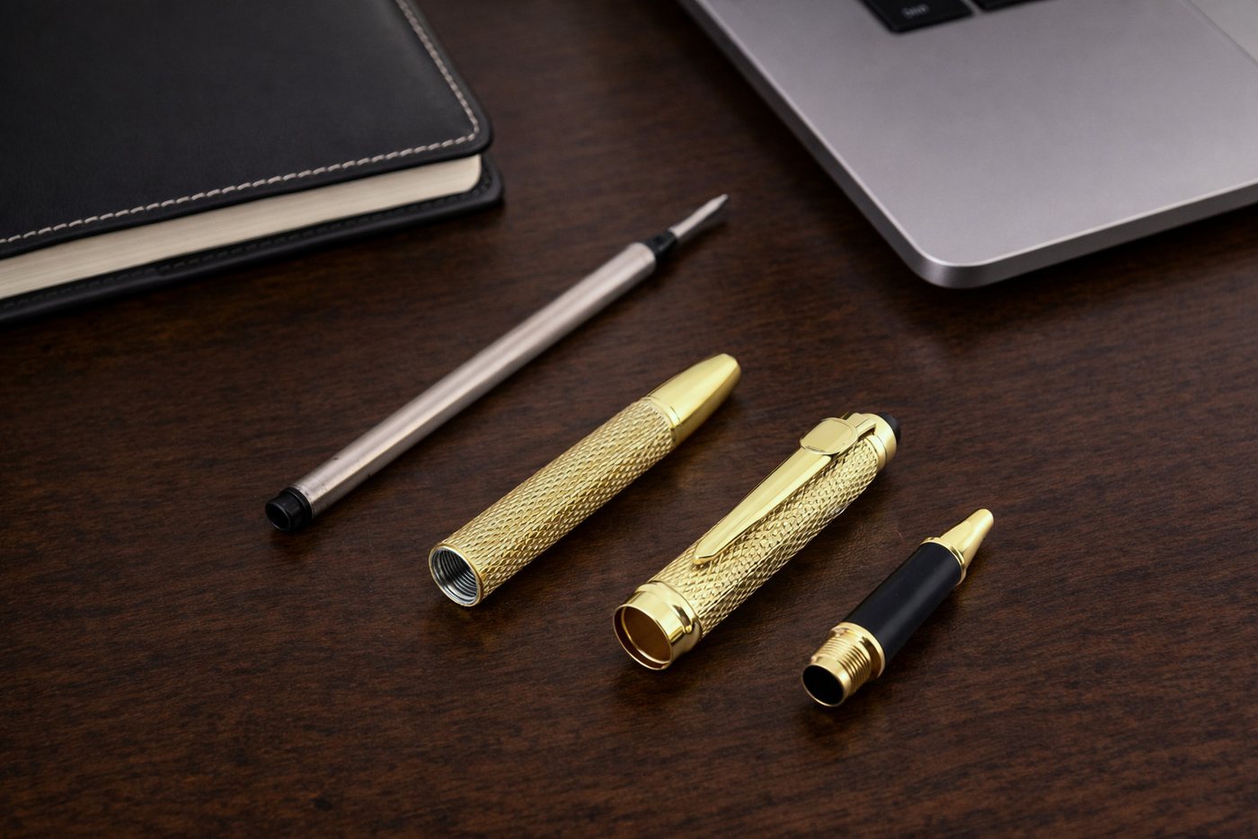 Dany Marcus Tintenroller Premium Stifte-Set Gold Kugelschreiber & Tintenroller, (Set, Tintenroller, Kugelschreiber, Geschenkbox), inklusive Geschenkbox, Fein gr – Bild 5 von 5