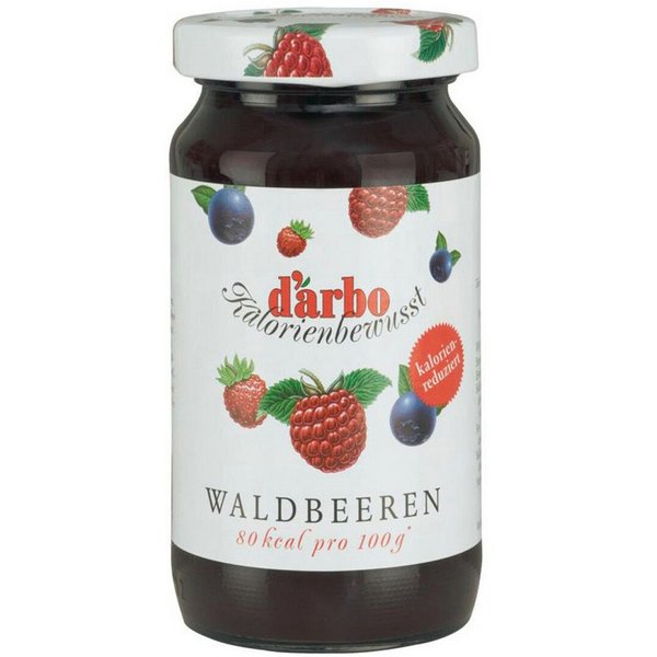 darbo Fruchtaufstrich, Darbo Waldbeer Konfitüre mit Süßungsmitteln Kalorienbewusst 220g