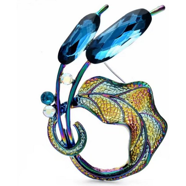 Dark-Desires Brosche Kristallblume Brosche in Regenbogenfarben vintage, Damen Brosche vintage Accesssoire retro Anstecknadel