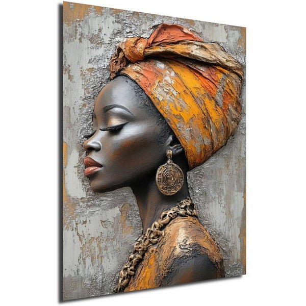 DARO Design Leinwandbild Modern Abstrakt Wandbilder XXL Wandbild Wand Deko Leinwand Bilder, (afrikanische Frau - Bild groß Wohnzimmer Schlafzimmer Küche Esszimm