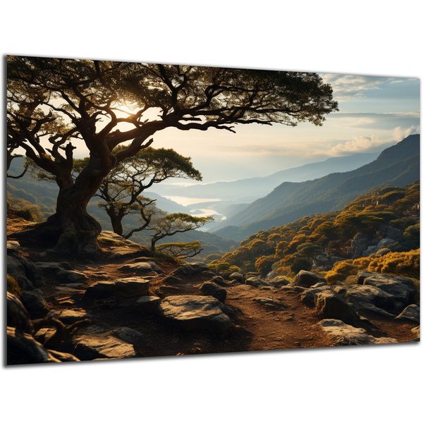 DARO Design Leinwandbild Modern Abstrakt Wandbilder XXL Wandbild Wand Deko Leinwand Bilder, (Olivenbaum - Bild groß Wohnzimmer Schlafzimmer Küche Esszimmer Eint