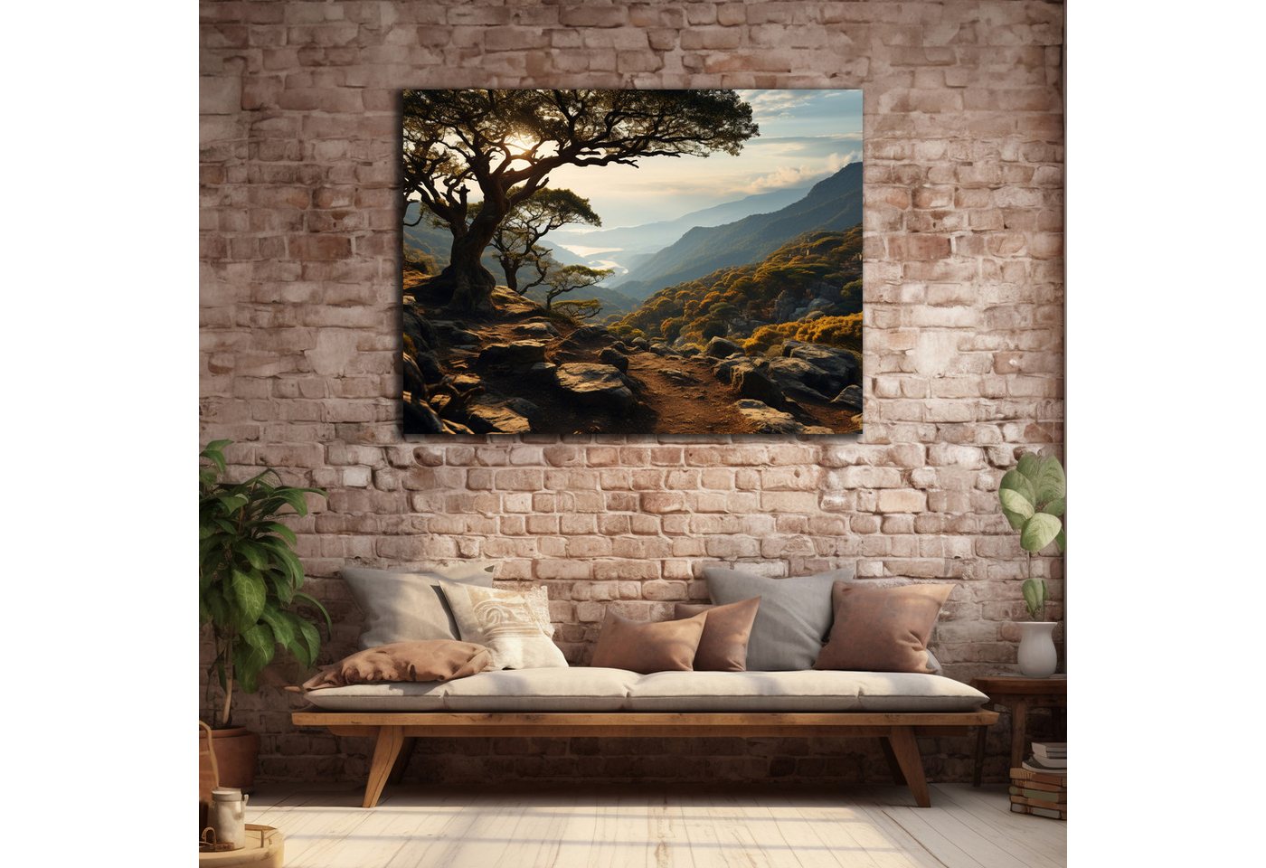 DARO Design Leinwandbild Modern Abstrakt Wandbilder XXL Wandbild Wand Deko Leinwand Bilder, (Olivenbaum - Bild groß Wohnzimmer Schlafzimmer Küche Esszimmer Eint – Bild 2 von 5