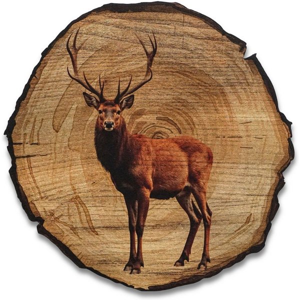 DARO Design Leinwandbild Modern Abstrakt Wandbilder XXL Wandbild Wand Deko Leinwand Bilder, (Hirsch - Bild groß Wohnzimmer Schlafzimmer Küche Esszimmer Einteili