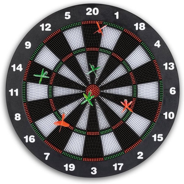 #DoYourDart Dartscheibe DoYourDart 180 Fun Dartscheibe mit 6 Sicherheitspfeilen, Kunststoff, Sichere Softdart-Scheibe – ideal für drinnen & draußen