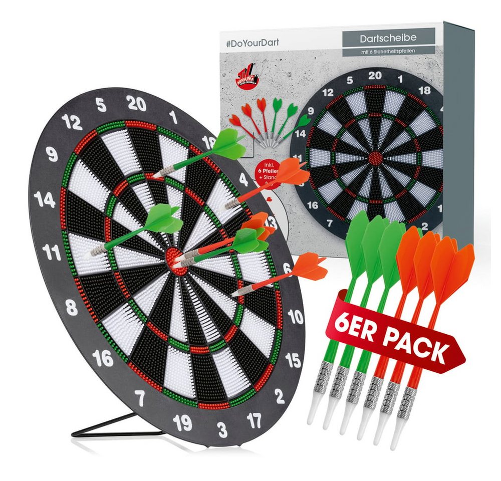 #DoYourDart Dartscheibe DoYourDart 180 Fun Dartscheibe mit 6 Sicherheitspfeilen, Kunststoff, Sichere Softdart-Scheibe – ideal für drinnen & draußen – Bild 5 von 5