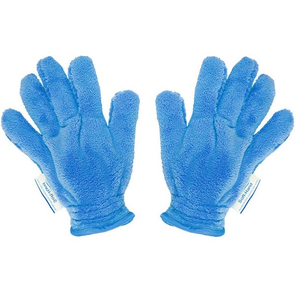 Das Blaue Wunder® SOFT Hand Staubhandschuh Mikrofasertuch (2er Set, Super Soft und Super Flauschig mit extra langen Fasern)