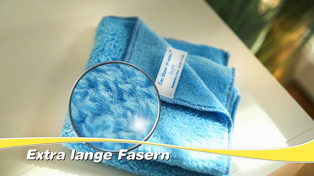 Das Blaue Wunder® SOFT Staubtuch Mikrofasertuch (6er-Set 28cm x 28cm, Super Soft und Super Flauschig mit extra langen Fasern) – Bild 4 von 5