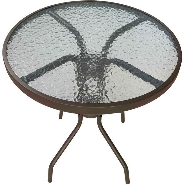dasmöbelwerk Gartentisch Gartentisch Ibiza Balkontisch Bistrotisch Ø60x70 cm braun Metall/Glas (1-St)