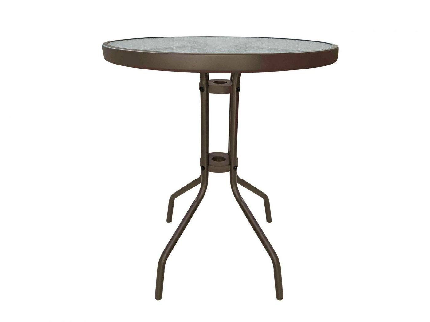 dasmöbelwerk Gartentisch Gartentisch Ibiza Balkontisch Bistrotisch Ø60x70 cm braun Metall/Glas (1-St) – Bild 2 von 2