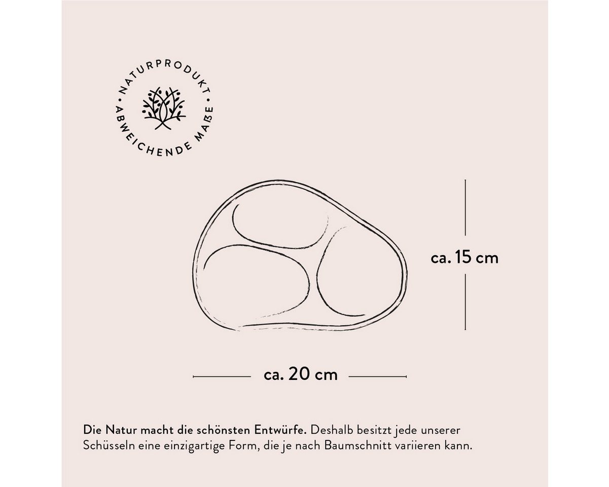 dasOlivenholzbrett Tapas-Schale 3-Fächer Schale aus Olivenholz – Bild 4 von 4