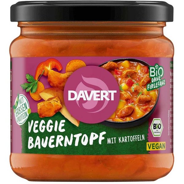 Davert Fertiggericht Veggie - Bauerntopf mit Kartoffeln Glas 340g