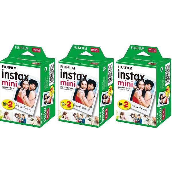 dawecom-24 3x Fujifilm Instax Mini Instant Film Doppelpack - 6x10 Aufnahmen für Sofortbildkamera