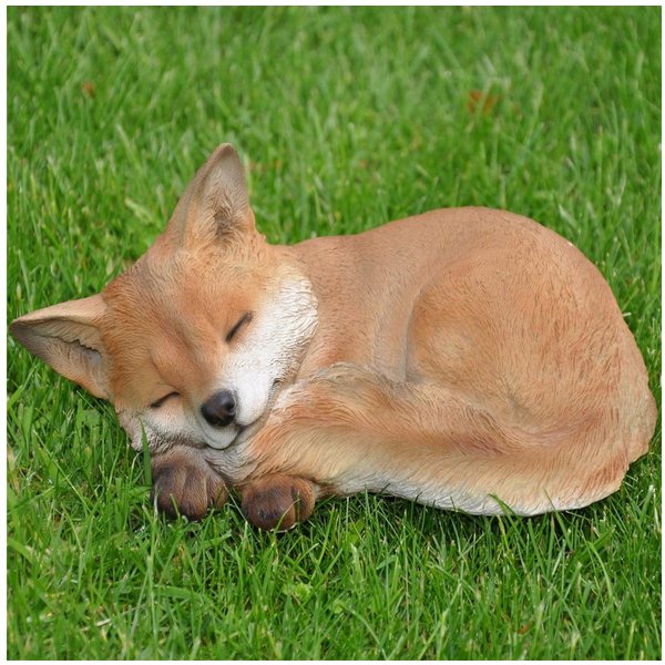 dazikemo Gartenfigur Dekofigur Gartenfigur schlafender Fuchs