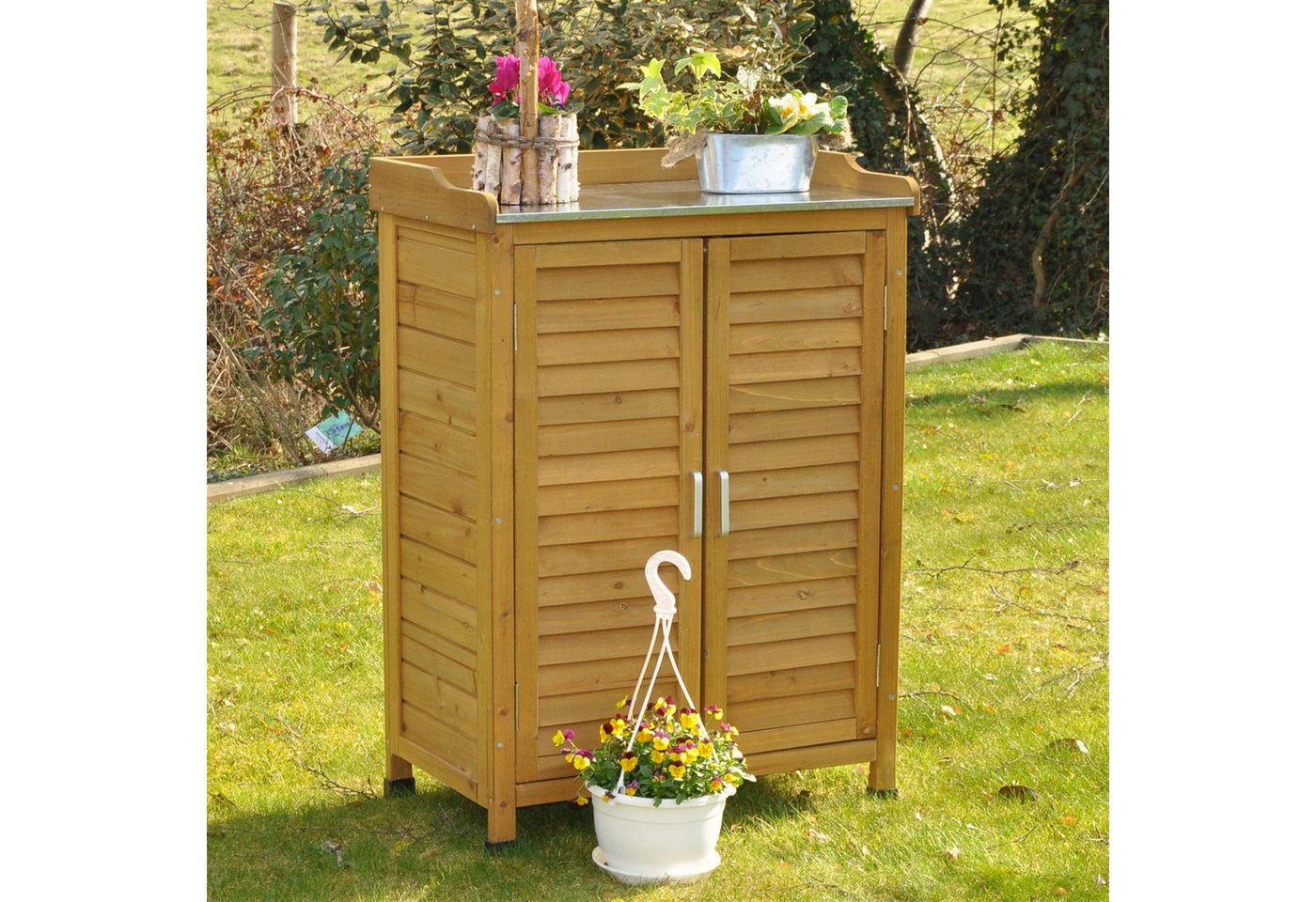 dazikemo Geräteschrank Gartenschrank braun – Bild 2 von 5