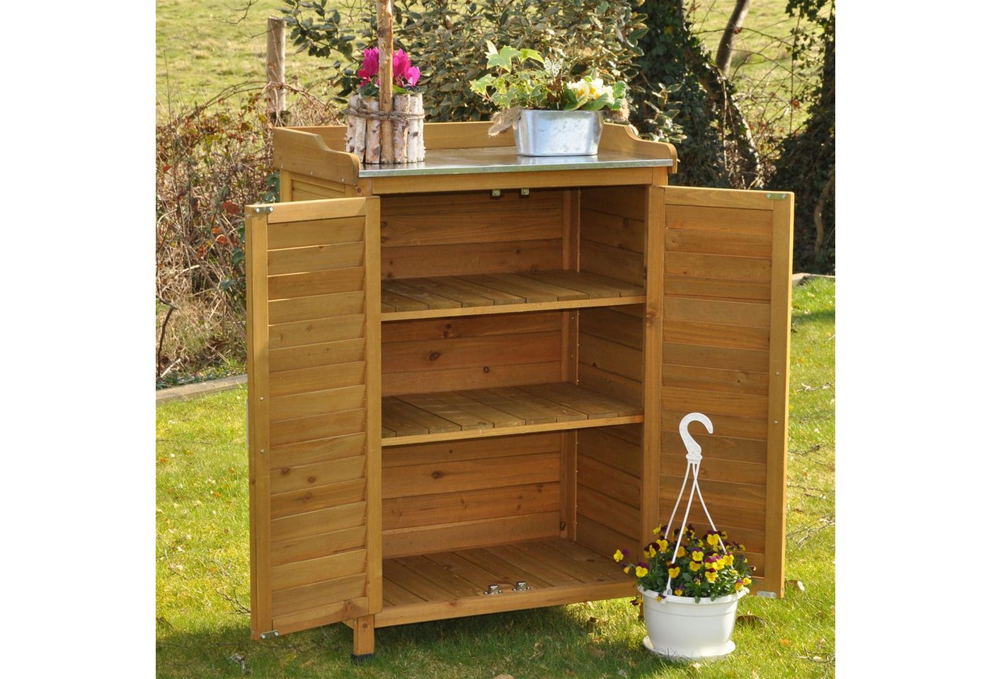 dazikemo Geräteschrank Gartenschrank braun – Bild 3 von 5