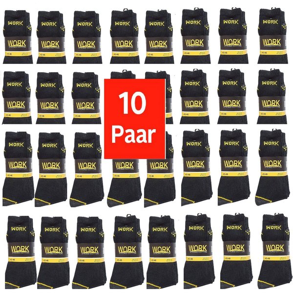 DDOnlineShop Arbeitssocken Herren Premium WORK wintersocken mit Komfortbund (Packung,Spar-Set, 10-Paar, 10er-Pack) Premium Qualität