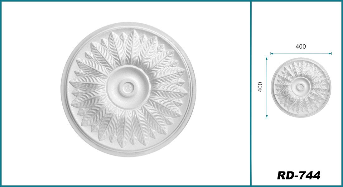 Hexim Decken-Rosette (HEXIM Stuckrosette aus EPS Styropor weiß - Deckenrosette weiß, Zierelement, Stuck (Hexim) Wanddeko Wohnzimmer Decke Polystyrol) – Bild 2 von 5