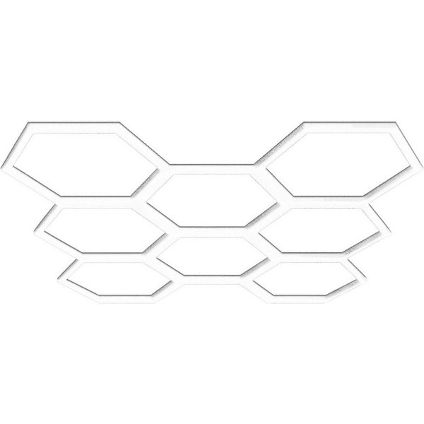 Barberpub Deckenleuchte BarberPub Hexagon Deckenleuchte LED Garage Light LP008, Hexagon LED, kaltweiß, PVC Abdeckung 8 Grid, 30240LM 6500K