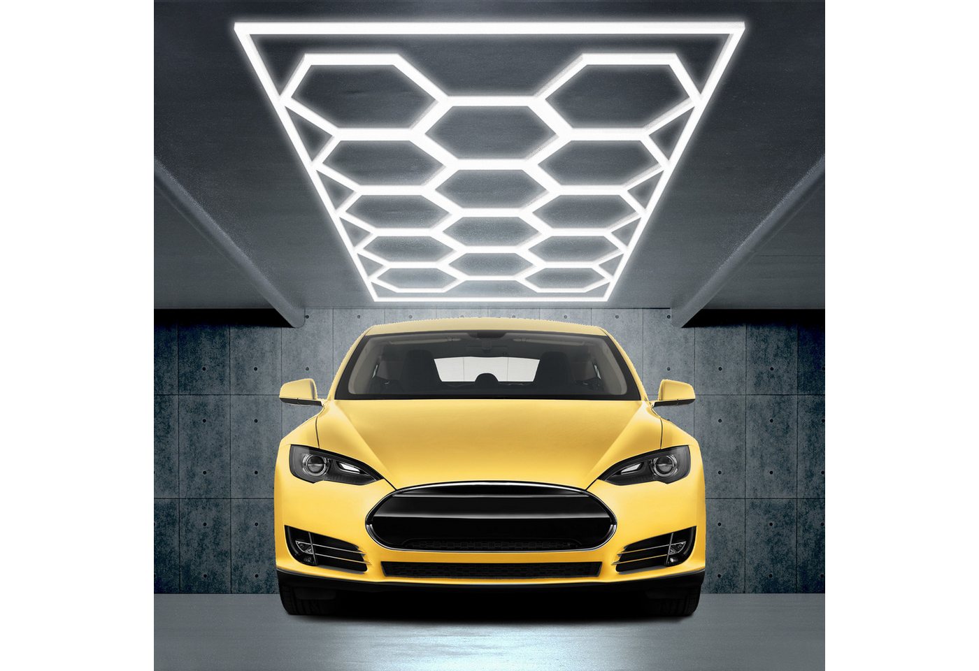 Barberpub Deckenleuchten BarberPub Hexagon Deckenleuchte LED Garage Light, LED wechselbar, Tageslichtweiß, 68970LM 6500K Hexagon LED Beleuchtung, 14 Grid – Bild 2 von 5