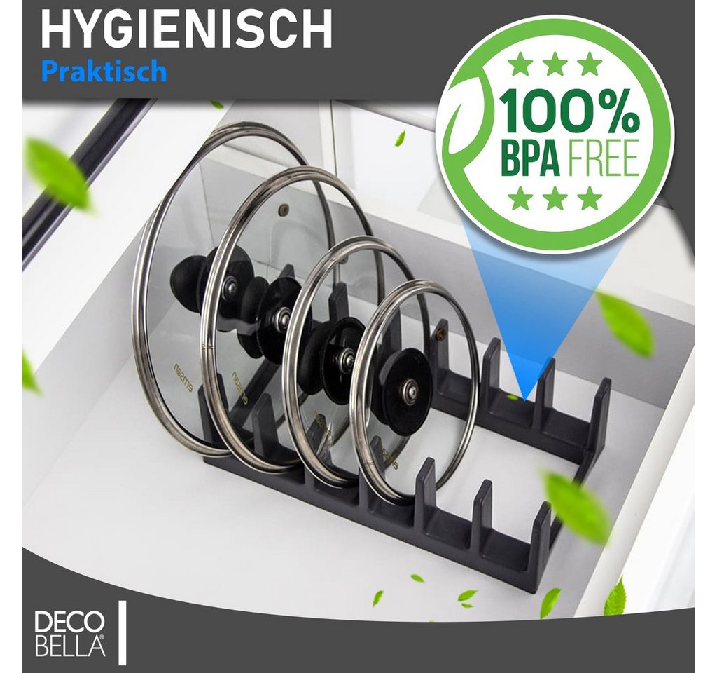 Deco Bella Küchenorganizer-Set DecoBella Topfdeckelhalter 6 Fächer – platzsparender Küchen Organizer – Bild 3 von 5