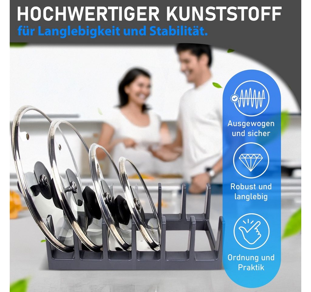 Deco Bella Küchenorganizer-Set DecoBella Topfdeckelhalter 6 Fächer – platzsparender Küchen Organizer – Bild 5 von 5