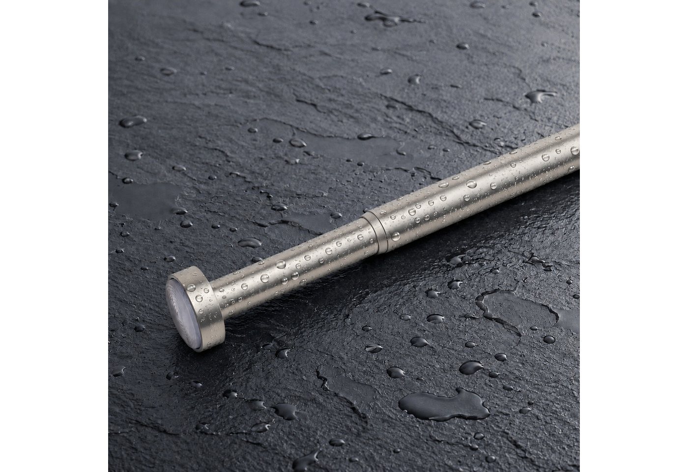 Deco-Raum Duschvorhangstange X-press, Ø 19 mm, 1-läufig, ausdrehbar, ohne Bohren, geklemmt, Metall, flexibel einsetzbar – Bild 4 von 5