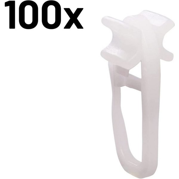 Deco-Raum Gardinengleiter X-Gleiter, mit Faltenlegehaken für Gardinenschienen, (100-St), für 6mm Innenlaufschienen Laufschienen Schlaufengleiter