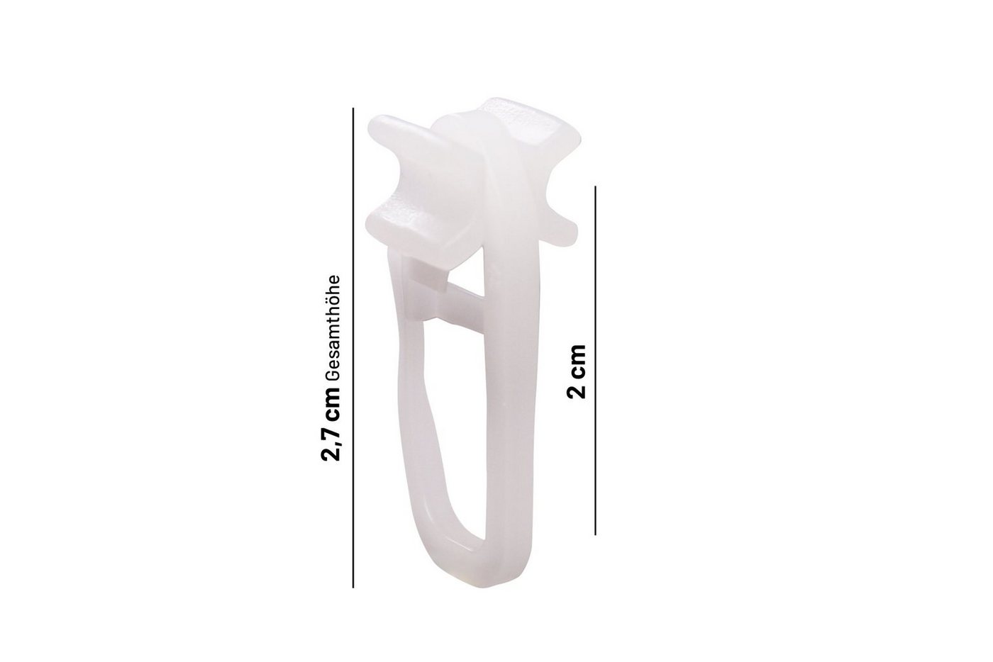 Deco-Raum Gardinengleiter X-Gleiter, mit Faltenlegehaken für Gardinenschienen, (100-St), für 6mm Innenlaufschienen Laufschienen Schlaufengleiter – Bild 3 von 5