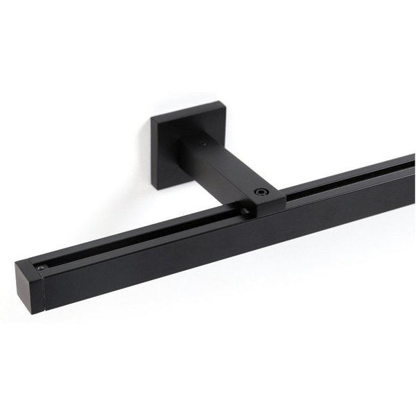 Deco-Raum Gardinenschiene Cube 20x20mm eckig, 1-läufig, kürzbar, Wunschmaßlänge, Wandträger, geschraubt, Aluminium, passend für Vorhänge,Schiebegardinen und Pan