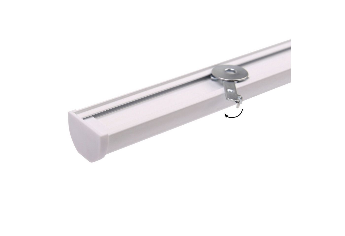 Deco-Raum Gardinenschiene Round, 1-läufig, kürzbar, Wunschmaßlänge, Deckenmontage, geschraubt, Aluminium – Bild 4 von 5