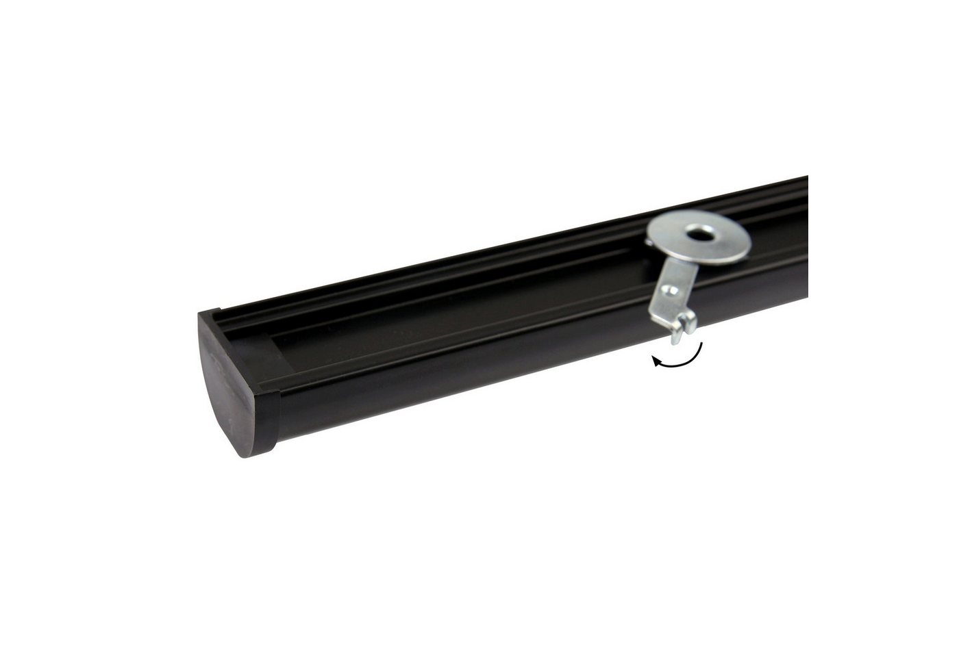 Deco-Raum Gardinenschiene Round, 1-läufig, kürzbar, Wunschmaßlänge, Deckenmontage, geschraubt, Aluminium – Bild 4 von 5