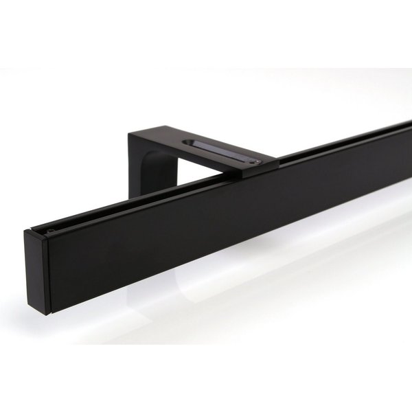 Deco-Raum Gardinenstange Innenlauf eckig, 1-läufig, kürzbar, Wunschmaßlänge, Wandträger, Geschraubt, Metall