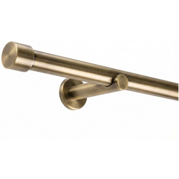 Deco-Raum Gardinenstange Kappe, Ø 25 mm, 1-läufig, kürzbar, Wunschmaßlänge, Bohren, verschraubt, Metall, Komplett-Set mit Befestigungsmaterial