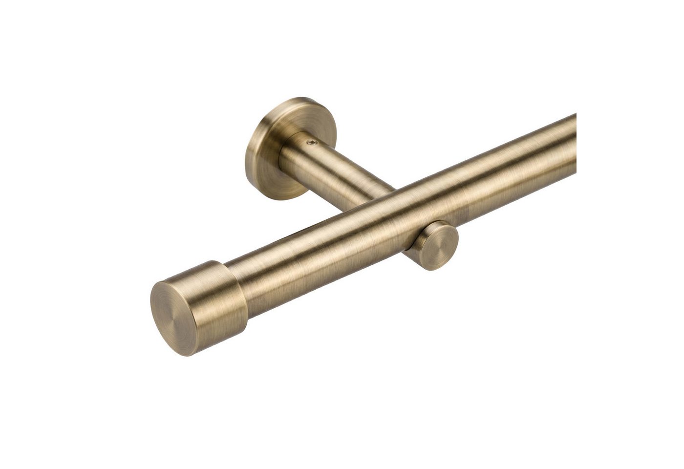 Deco-Raum Gardinenstange Kappe, Ø 25 mm, 1-läufig, kürzbar, Wunschmaßlänge, Bohren, verschraubt, Metall, Komplett-Set mit Befestigungsmaterial – Bild 3 von 5