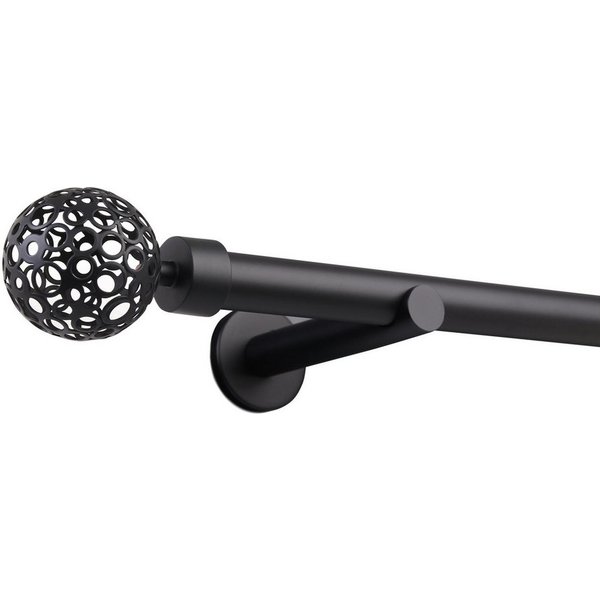 Deco-Raum Gardinenstange Kugel, Ø 25 mm, 1-läufig, kürzbar, Wunschmaßlänge, Bohren, verschraubt, Metall