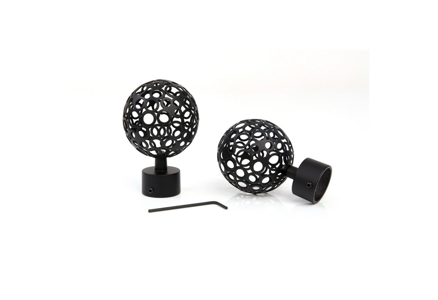 Deco-Raum Gardinenstange Kugel, Ø 25 mm, 1-läufig, kürzbar, Wunschmaßlänge, Bohren, verschraubt, Metall – Bild 5 von 5