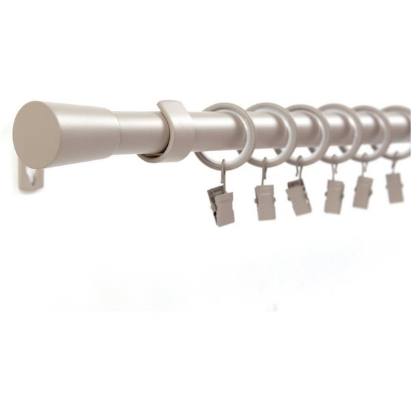 Deco-Raum Gardinenstange Liya, Ø 19 mm, 1-läufig, kürzbar, Wunschmaßlänge, verschraubt, Komplett-Set mit Ringen und Klammern,Befestigungsmaterial