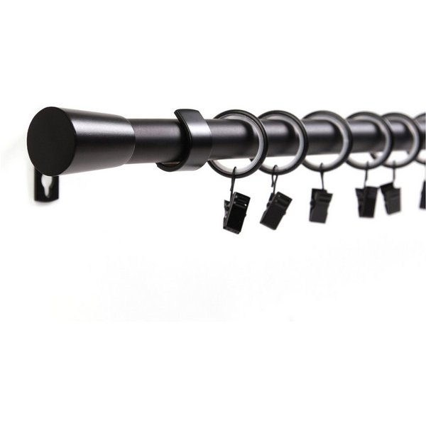 Deco-Raum Gardinenstange Liya, Ø 19 mm, 1-läufig, kürzbar, Wunschmaßlänge, verschraubt, Komplett-Set mit Ringen und Klammern,Befestigungsmaterial