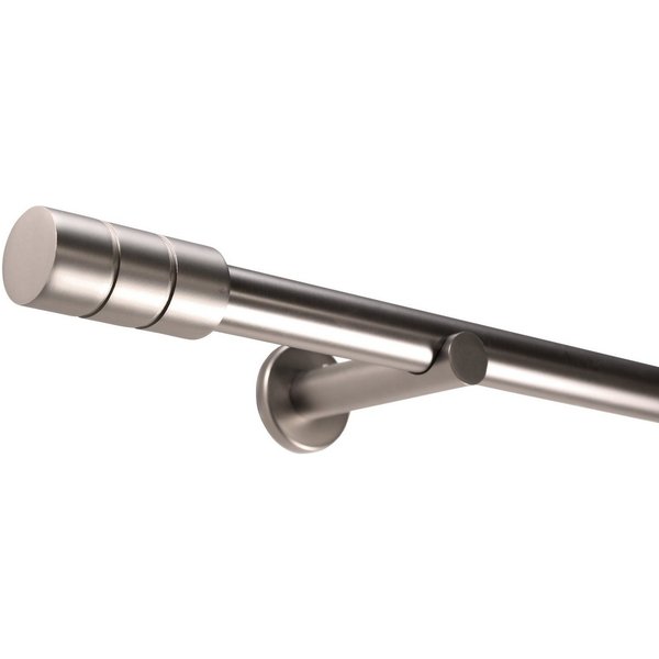Deco-Raum Gardinenstange Zylinder, Ø 25 mm, 1-läufig, kürzbar, Wunschmaßlänge, Bohren, verschraubt, Metall, Komplett-Set mit Montagematerial
