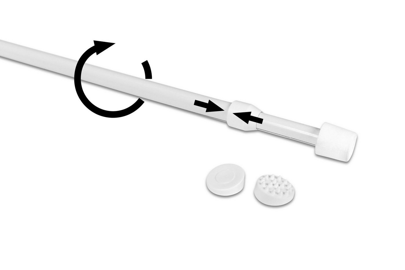Deco-Raum Klemmstange Vitragenstange, ausdrehbar, geklemmt, ohne Bohren – Bild 2 von 5